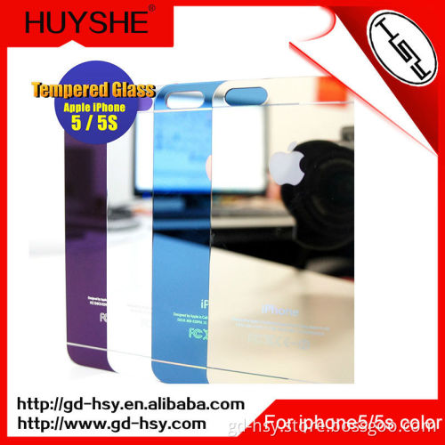 HUYSHE Mobile Phone Use clear gold tempered glass screen protector for iphone 5 se